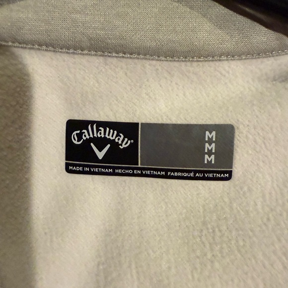 Callaway White and Gray Zip Up Sweater - Picture 4 of 5